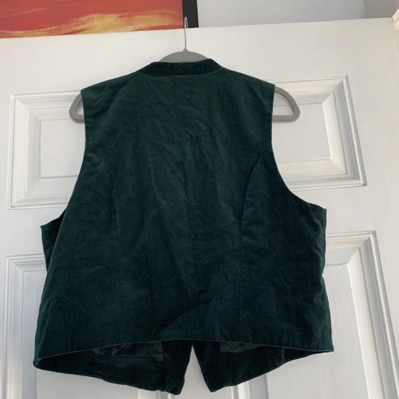 - KAREN SCOTT Christmas Vest‎ ~ Green Velvet Mistletoe Star Size Large - Picture 5 of 5